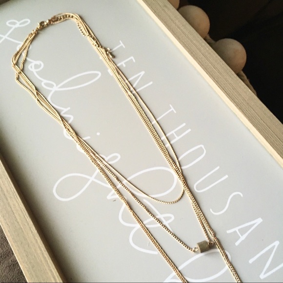 Layered Stone Bead and Heart Gold Pendant Necklace - Picture 7 of 8